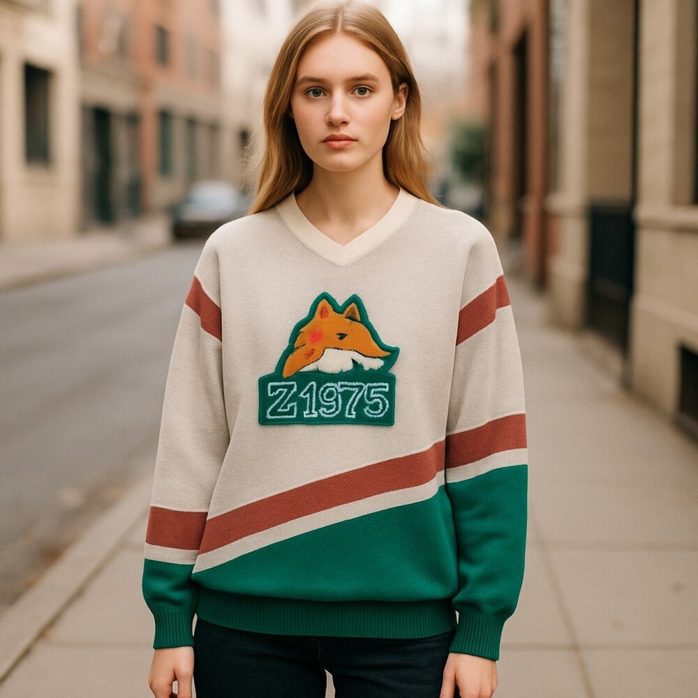 NWOT ZARA Unisex Sweatshirt Fox Cozy Size -L/XL